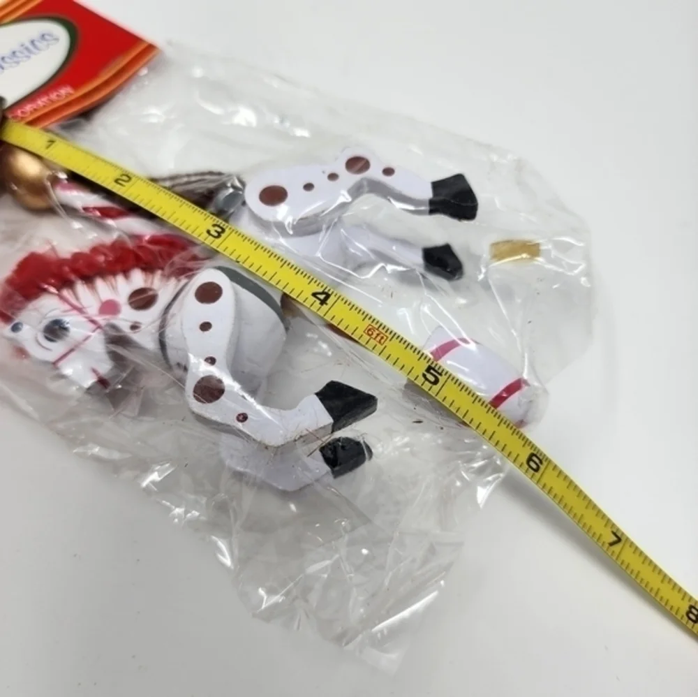 NWT Vintage Bradford Novelty Company White Wood Carousel Horse Ornament‎